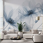 Fotobehang Etherische bloemen in monochrome elegantie