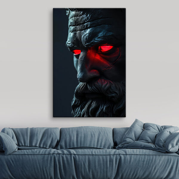 Beeld van een man met rode ogen Canvas Schilderijen Beeld van een man met rode ogen
