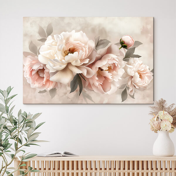 Canvas Schilderijen Canvas Schilderijen Groep bloemen op witte achtergrond (Artikelnummer: s39324)