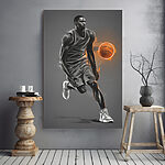 Canvas Schilderijen Basketbal speler met een bal