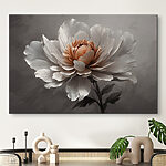 Canvas Schilderijen Elegante bloei in monochrome tinten