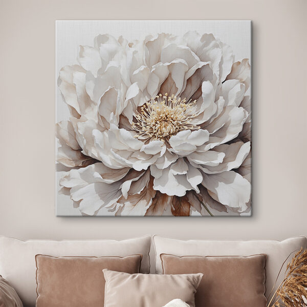 Elegante bloei in zachte, crèmekleurige tinten Canvas Schilderijen Elegante bloei in zachte, crèmekleurige tinten