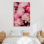 Canvas Schilderijen Groep roze bloemen