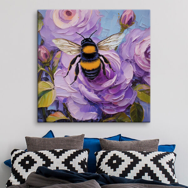 Bij op een bloem Canvas Schilderijen Bij op een bloem