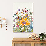Canvas Schilderijen Aquarel van bloemen
