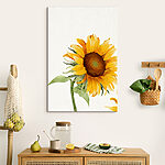 Canvas Schilderijen Aquarel van een zonnebloem