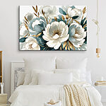 Canvas Schilderijen Elegante bloemen in neutrale tinten