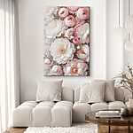 Canvas Schilderijen Groep witte en roze bloemen