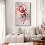 Canvas Schilderijen Etherische roos in een abstracte wereld