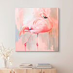 Canvas Schilderijen Roze flamingo met lange poten