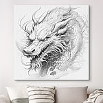 Canvas Schilderijen Tekening van een draak