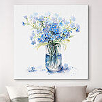 Canvas Schilderijen Aquarel van een vaas met bloemen