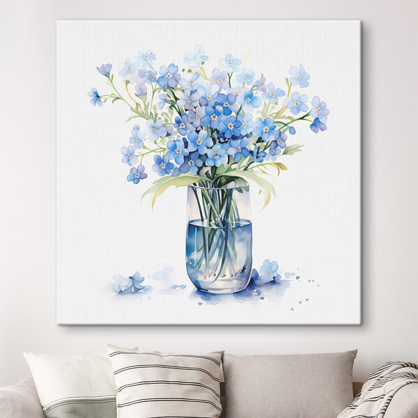 Aquarel van een vaas met bloemen Canvas Schilderijen Aquarel van een vaas met bloemen