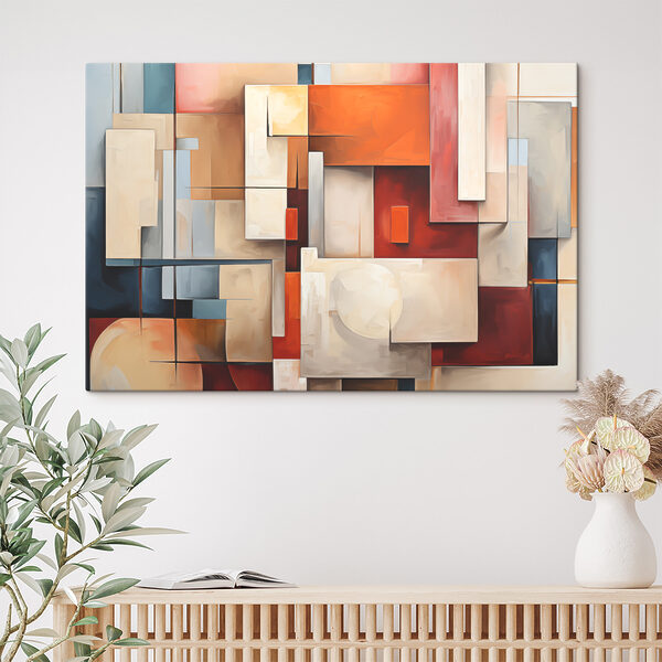 Schilderen van een kleurrijk patroon Canvas Schilderijen Schilderen van een kleurrijk patroon