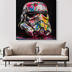 Canvas Schilderijen Kleurrijke stormtrooper helm