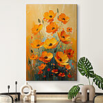 Canvas Schilderijen Schilderij van bloemen op een doek