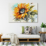 Canvas Schilderijen Schilderij van een zonnebloem