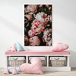 Canvas Schilderijen Groep roze bloemen