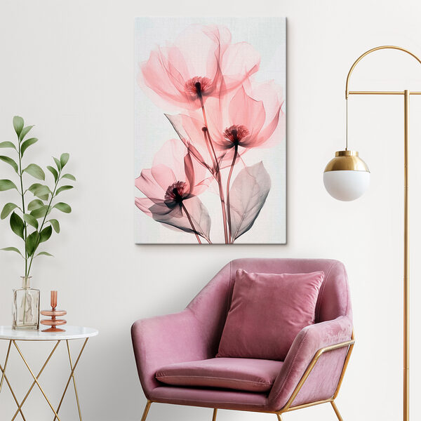 Fluister van roze bloesems Canvas Schilderijen Fluister van roze bloesems