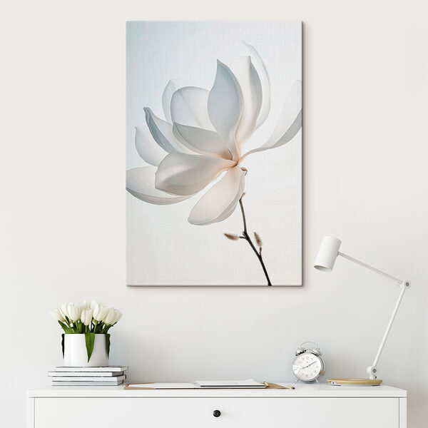 Witte bloem met bloemblaadjes Canvas Schilderijen Witte bloem met bloemblaadjes