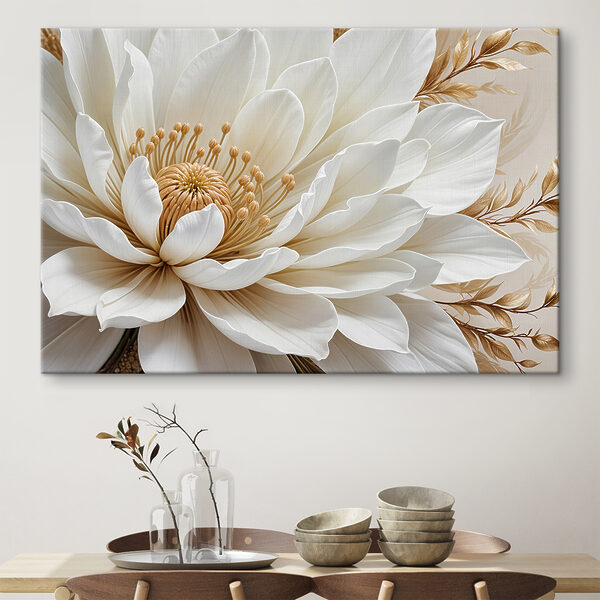 Elegante bloei in crèmewit Canvas Schilderijen Elegante bloei in crèmewit