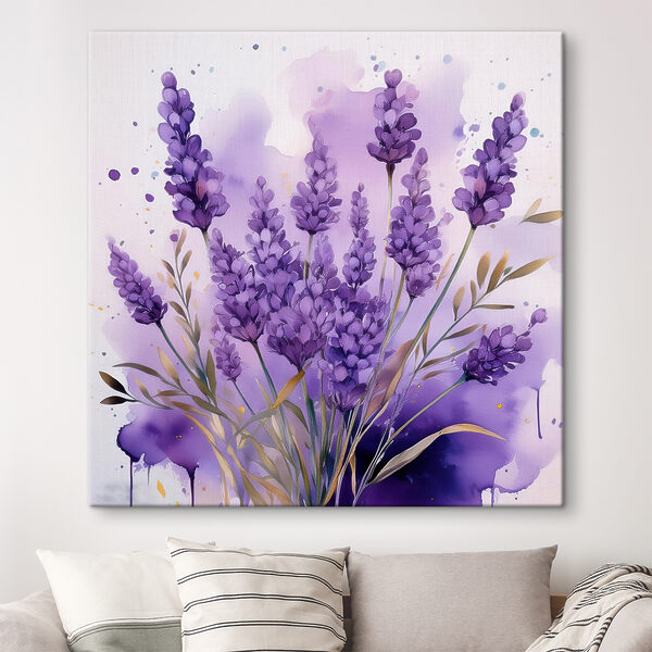 Schilderij van paarse bloemen Canvas Schilderijen Schilderij van paarse bloemen
