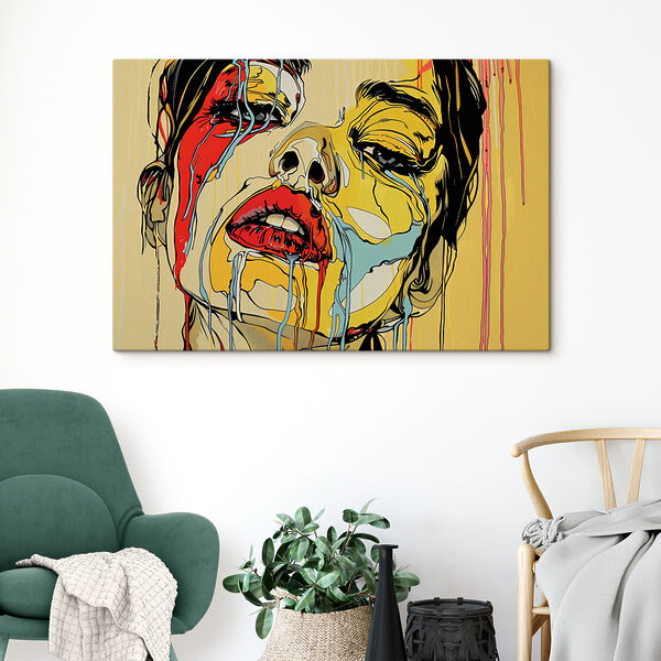 Schilderij van een huilende vrouw Canvas Schilderijen Schilderij van een huilende vrouw