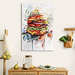 Canvas Schilderijen Aquarel van een hamburger