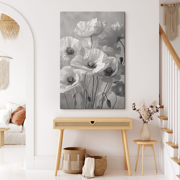 Groep witte bloemen Canvas Schilderijen Groep witte bloemen