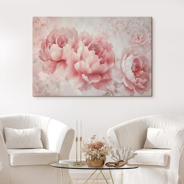 Bloemen in zachte pastel elegantie Canvas Schilderijen Bloemen in zachte pastel elegantie