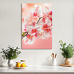 Canvas Schilderijen Elegante orchideeën in zacht blos