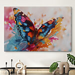Canvas Schilderijen Vlinder op een bloem