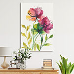Canvas Schilderijen Schilderij van bloemen en bladeren