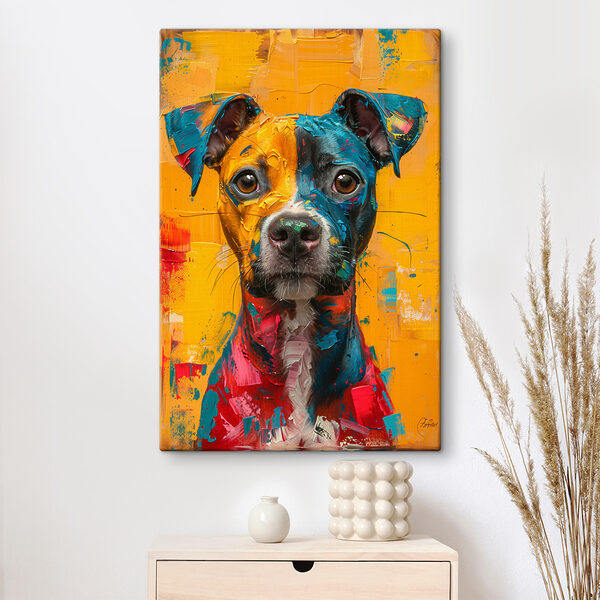 Schilderij van een hond Canvas Schilderijen Schilderij van een hond