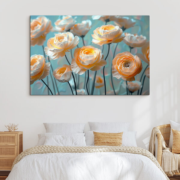 Groep bloemen op stelen Canvas Schilderijen Groep bloemen op stelen