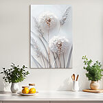 Canvas Schilderijen Witte bloem met witte bladeren