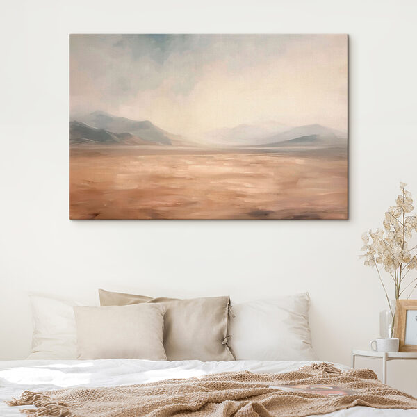 Landschap met bergen en mist Canvas Schilderijen Landschap met bergen en mist