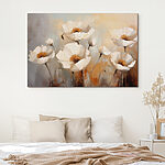 Canvas Schilderijen Schilderij van witte bloemen