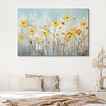 Canvas Schilderijen Schilderij van gele bloemen