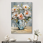 Canvas Schilderijen Vaas met bloemen erin
