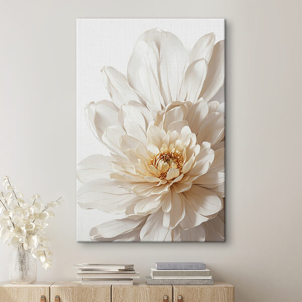 Crème bloemenpracht, licht en luchtig Canvas Schilderijen Crème bloemenpracht, licht en luchtig