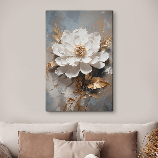 Elegante bloei in metallic tinten Canvas Schilderijen Elegante bloei in metallic tinten
