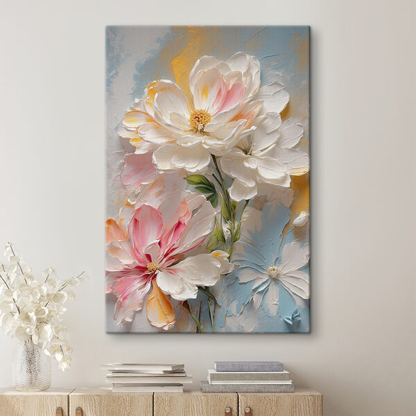 Pastelbloemen in artistieke flair Canvas Schilderijen Pastelbloemen in artistieke flair