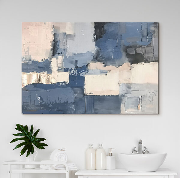 Schilderen van verschillende tinten blauw en wit Canvas Schilderijen Schilderen van verschillende tinten blauw en wit
