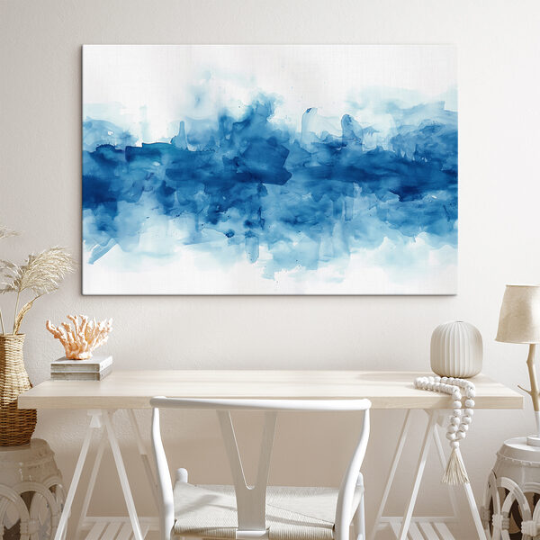 Blauw en wit aquarel Canvas Schilderijen Blauw en wit aquarel