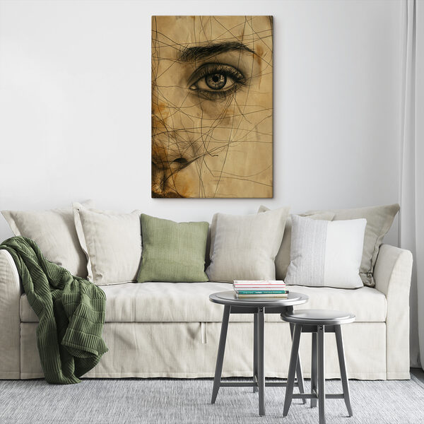 Tekening van een vrouwelijk oog Canvas Schilderijen Tekening van een vrouwelijk oog