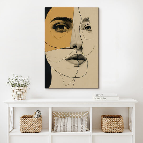 Canvas Schilderijen Canvas Schilderijen Tekening van een vrouw’s gezicht (Artikelnummer: s39963)
