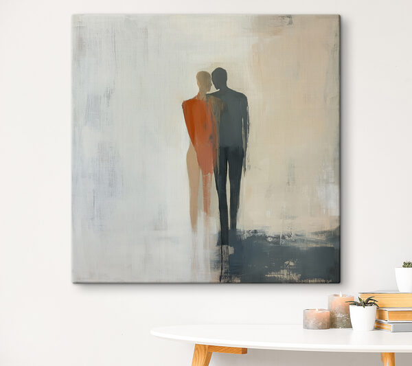 Schilderij van een paar mensen Canvas Schilderijen Schilderij van een paar mensen