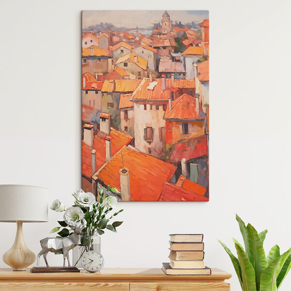 Schilderij van een stad Canvas Schilderijen Schilderij van een stad