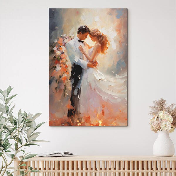 Schilderij van een dansende man en vrouw Canvas Schilderijen Schilderij van een dansende man en vrouw